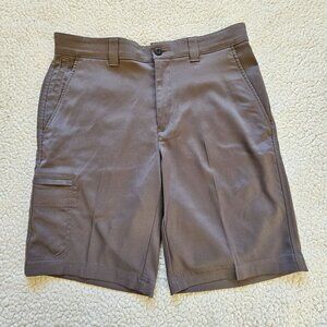 Mens PGA Tour Gray Golf Shorts Size 32 Stretch Waistband Pockets Polyester/Elast